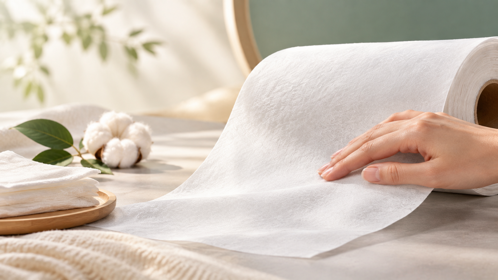 Sustainable Polyester + Viscose Spunlace Nonwoven Manufactured by Elixrr